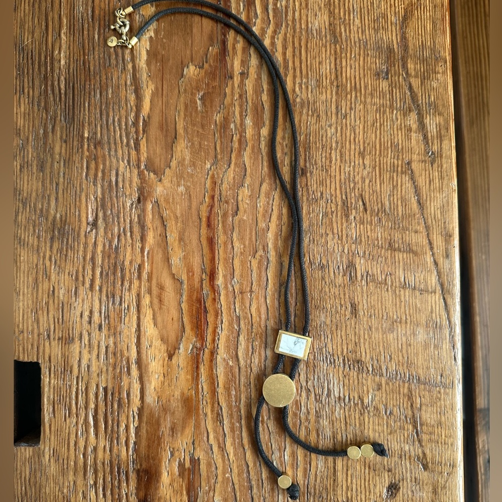 Madewell brass and howlite bolo necklace